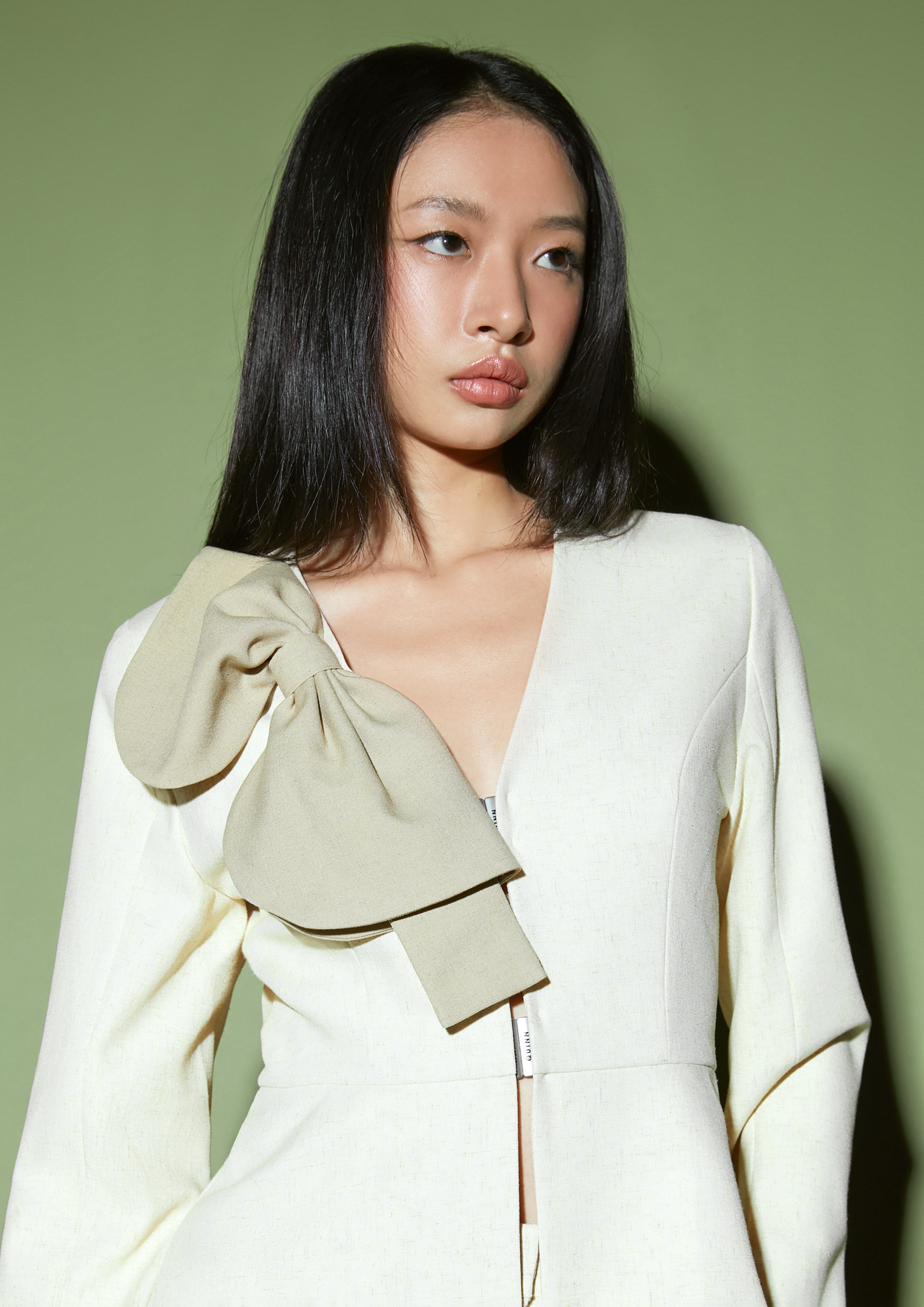 Sculptural Bow Fitted Jacket