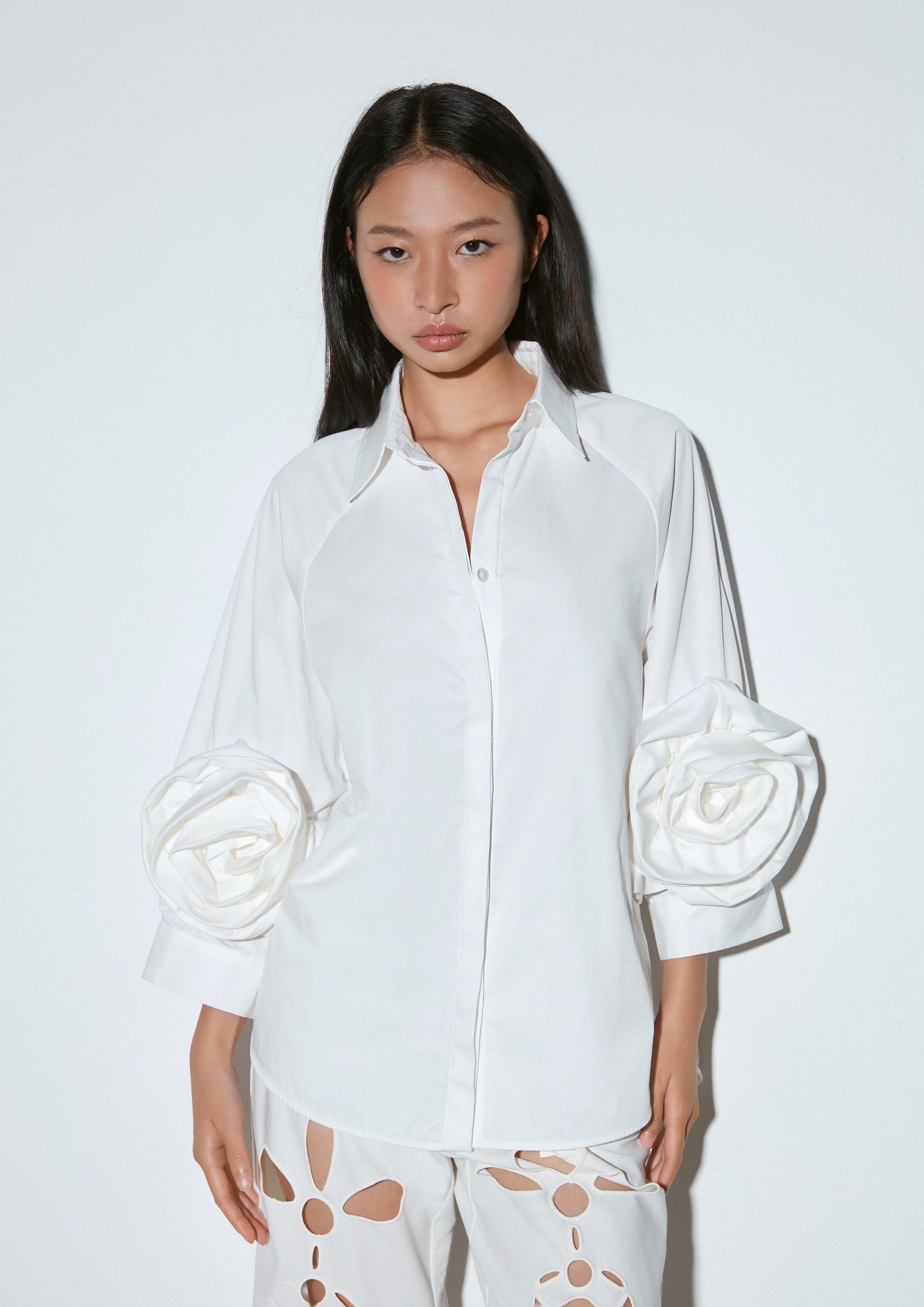 Rose Puff-Sleeve Shirt