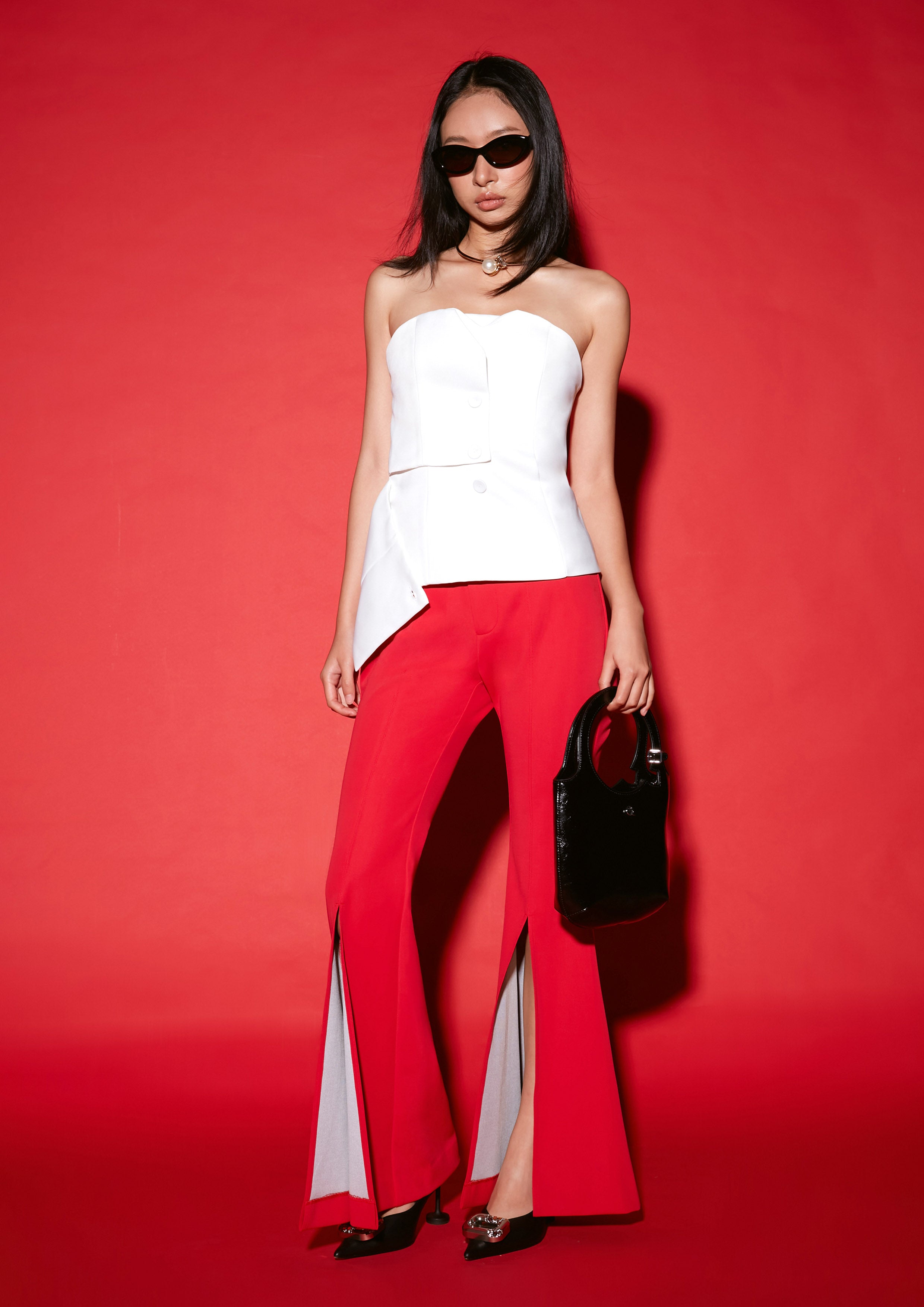 Cutout Bell Leg Pants