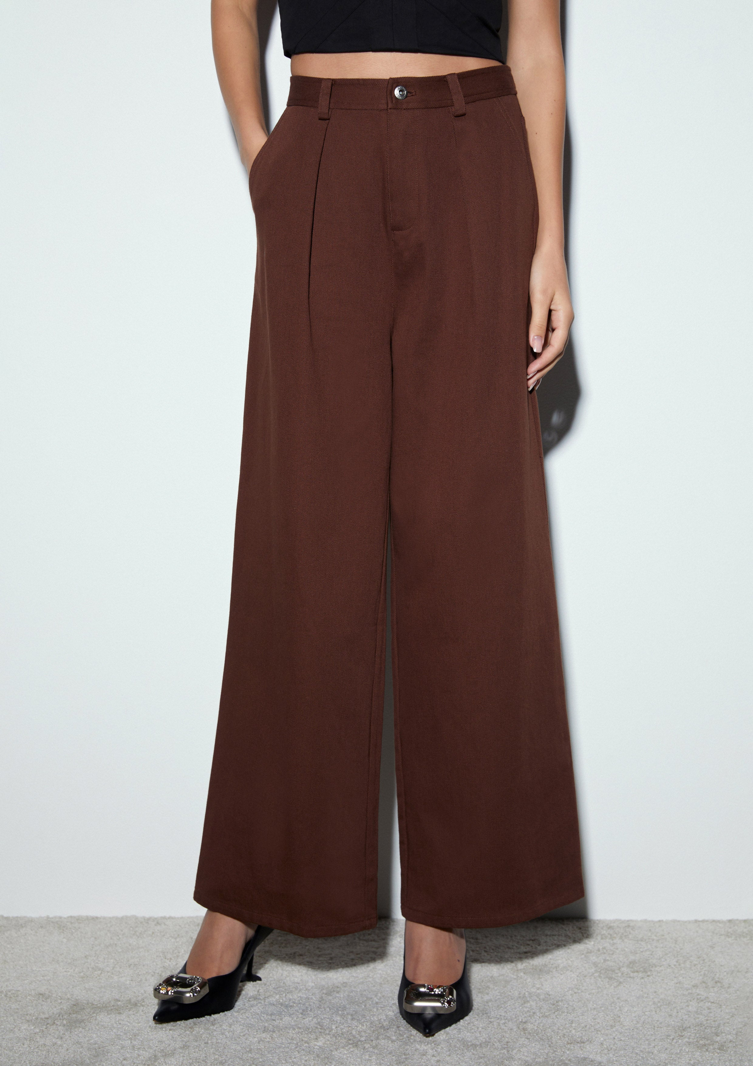 Wide-Leg Boot-Cut Pants