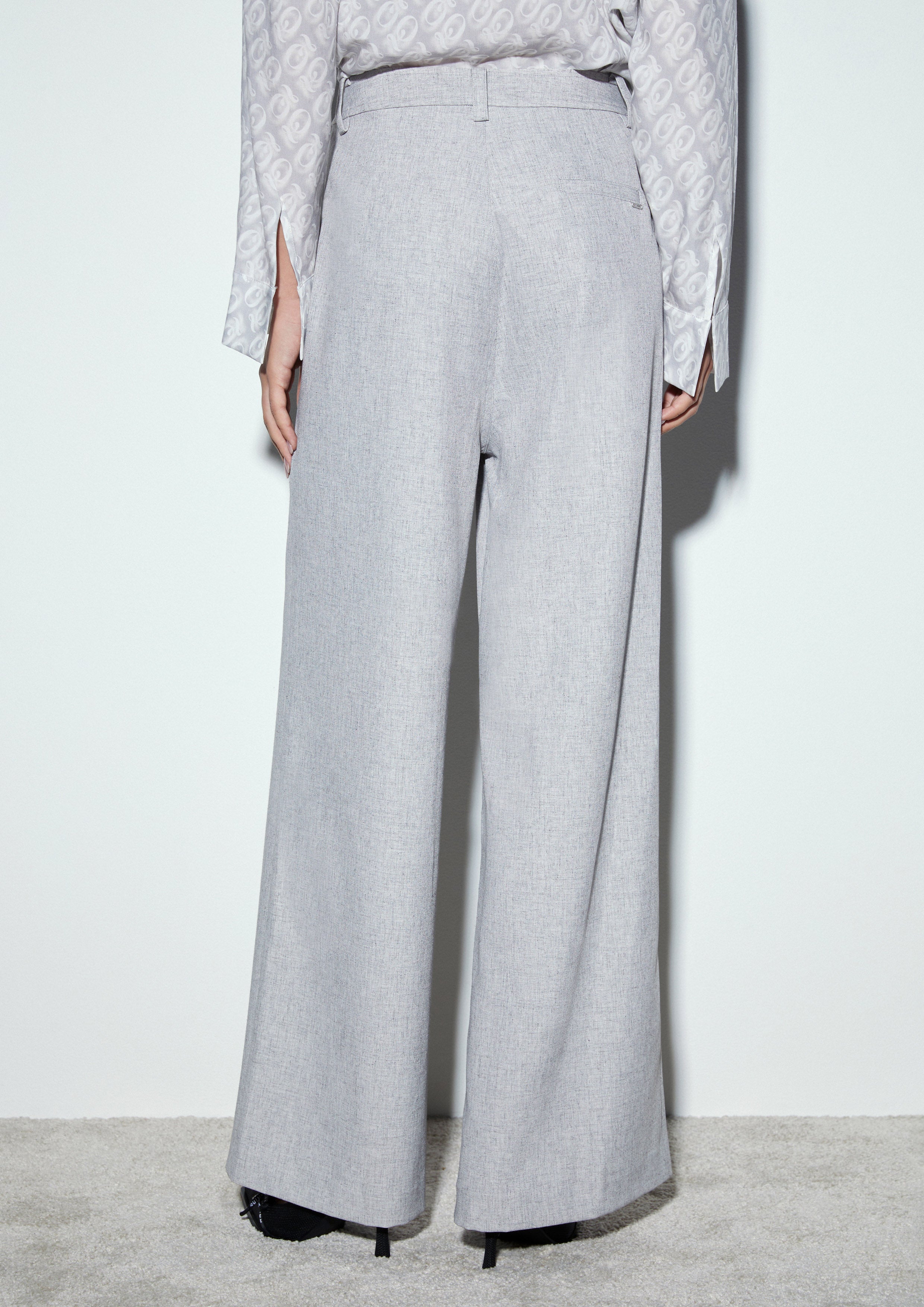 Pleated Wide-Leg Trousers