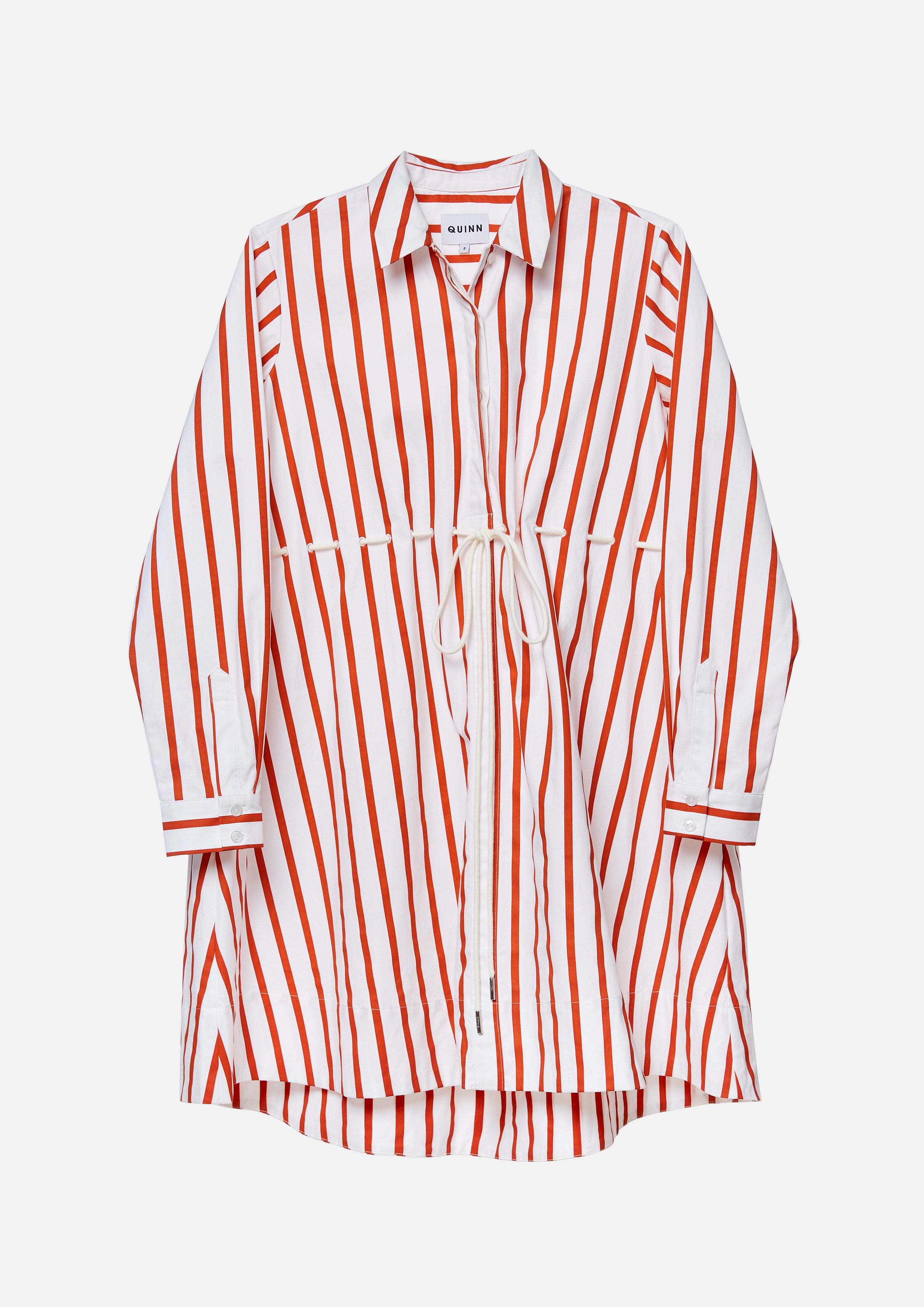 Oversized Stripe Long Sleeve Mini Shirt Dress