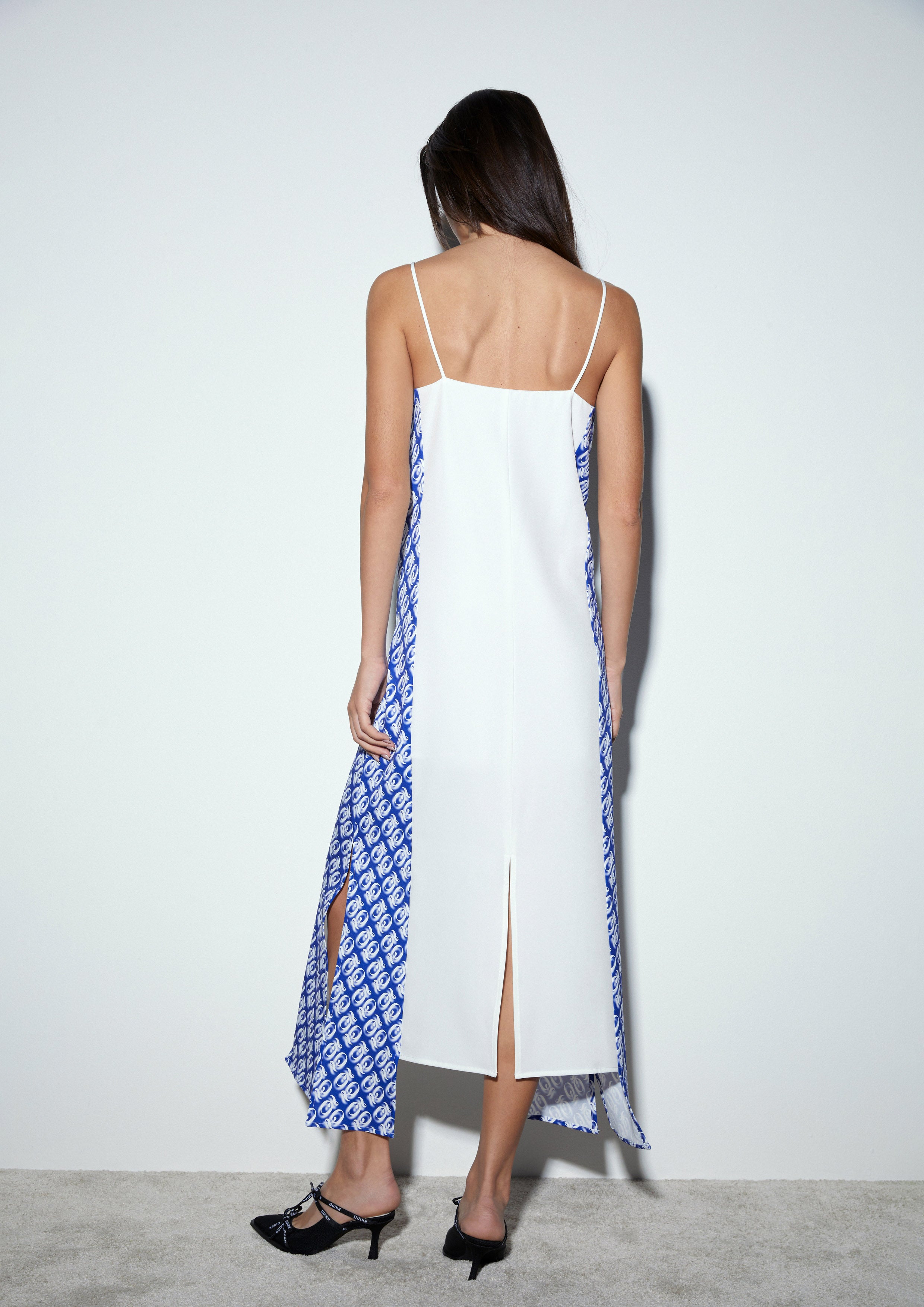 Quinn Monogram Panel Midi Dress