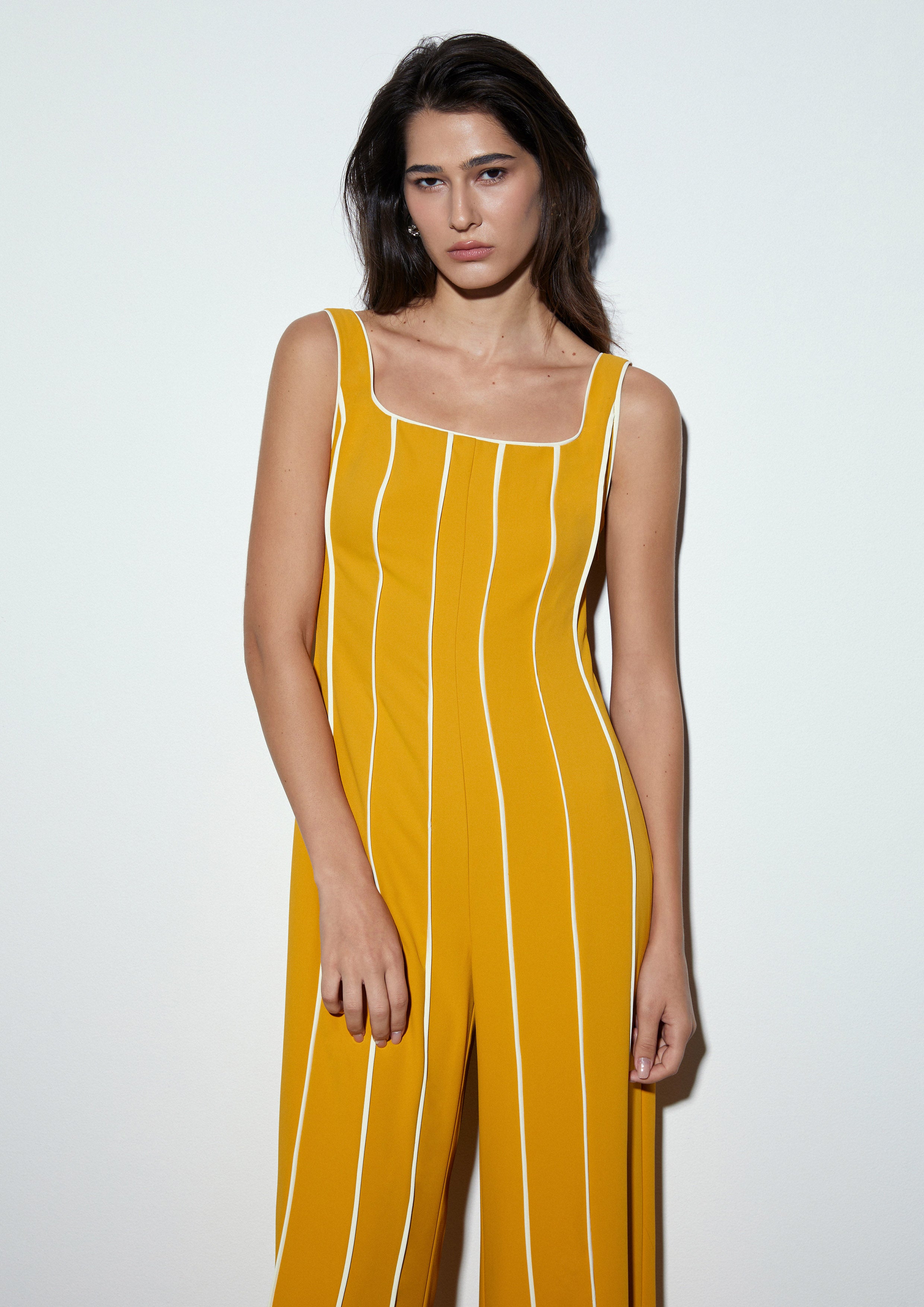 Linear Panel Tank Jumpsuit