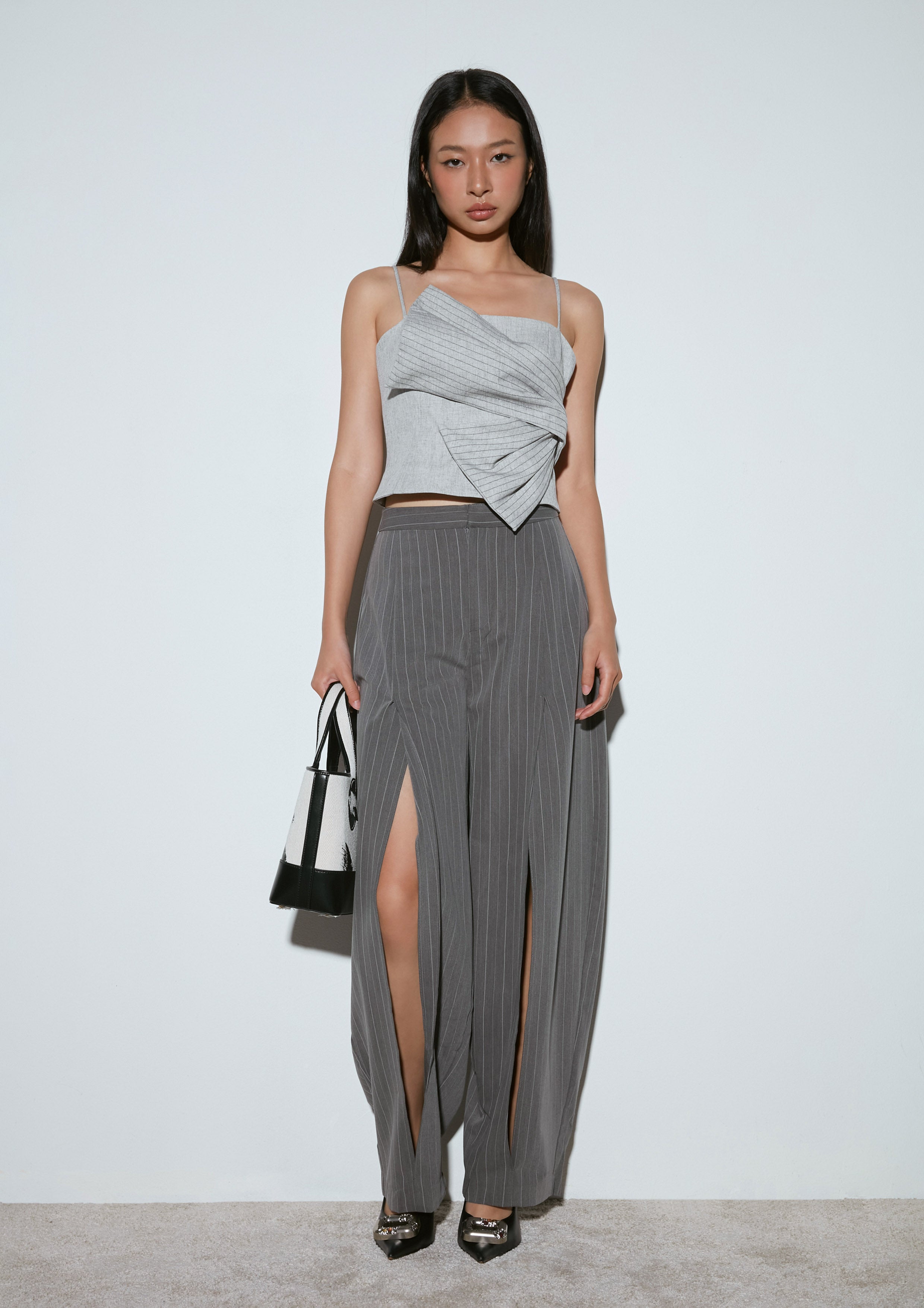 Draped Asymmetric Crop Top