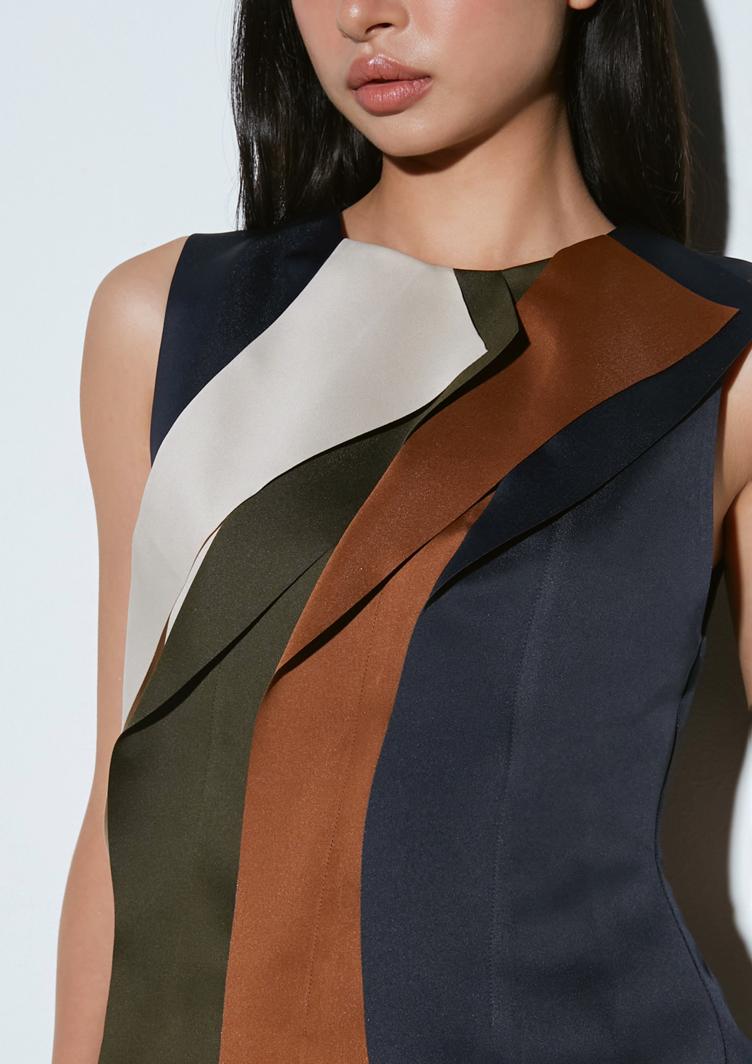 Geometric Panel Sleeveless Top