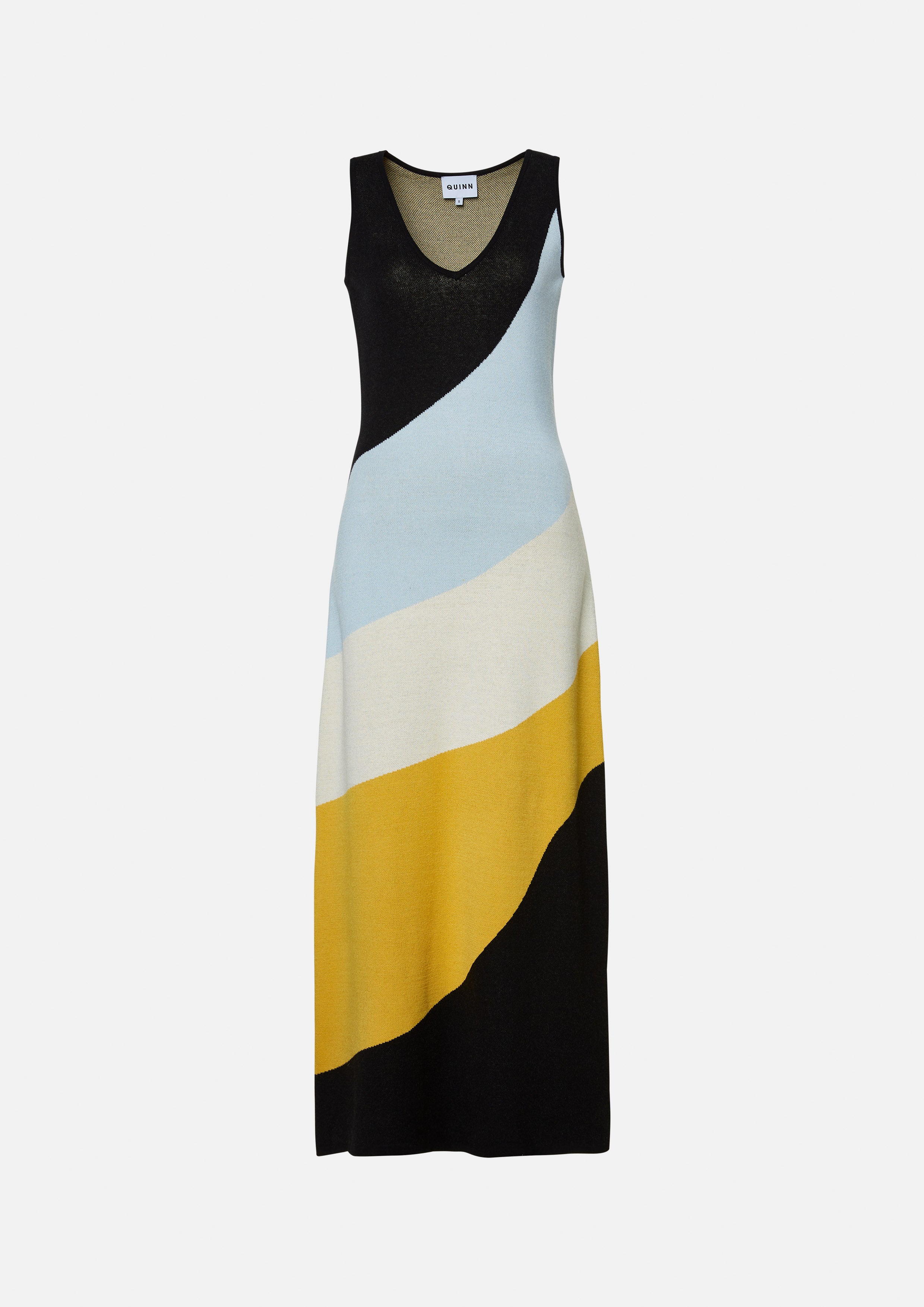 Wave Color Block Maxi Dress