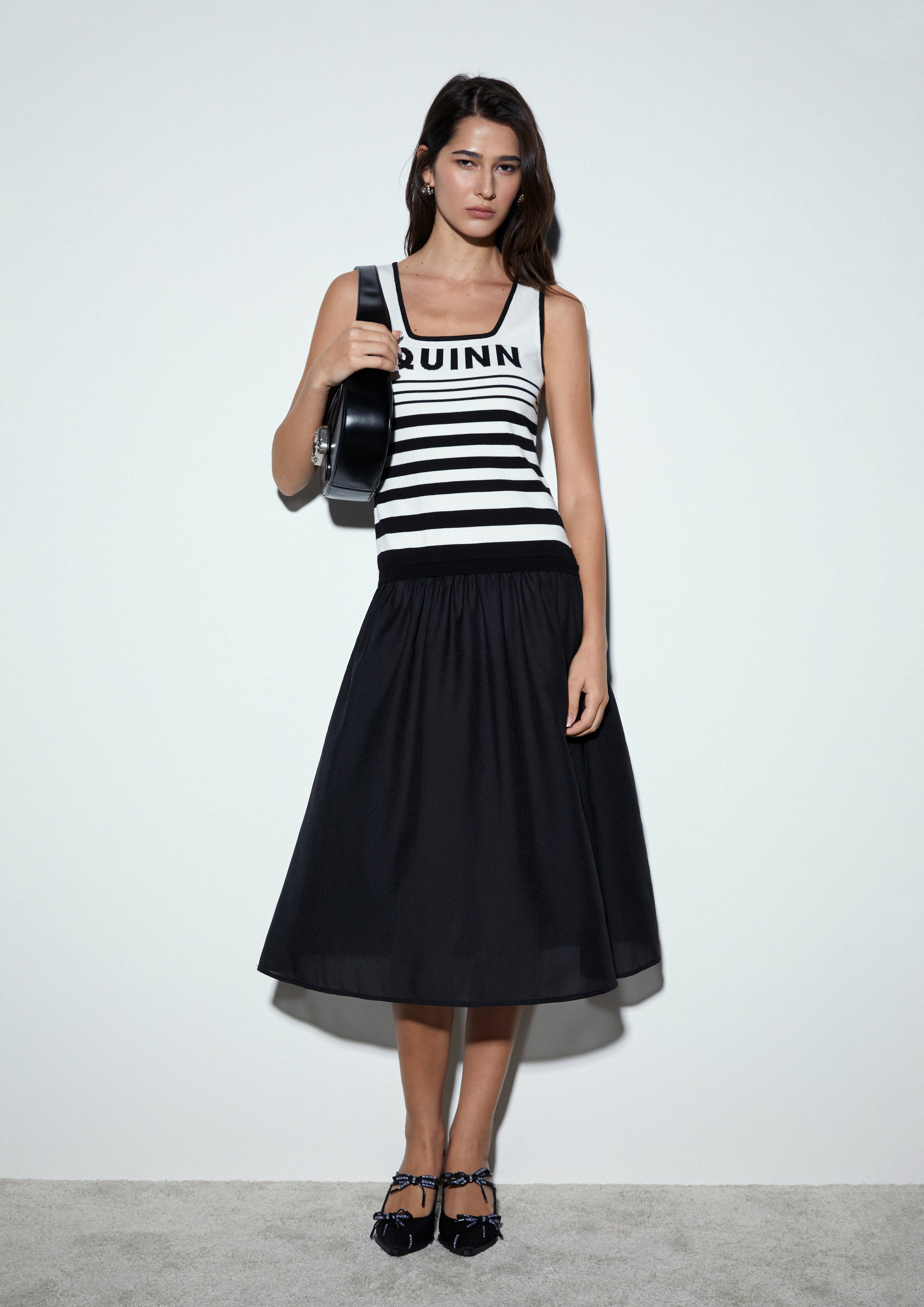 Logo Stripe Tank Midi Dress