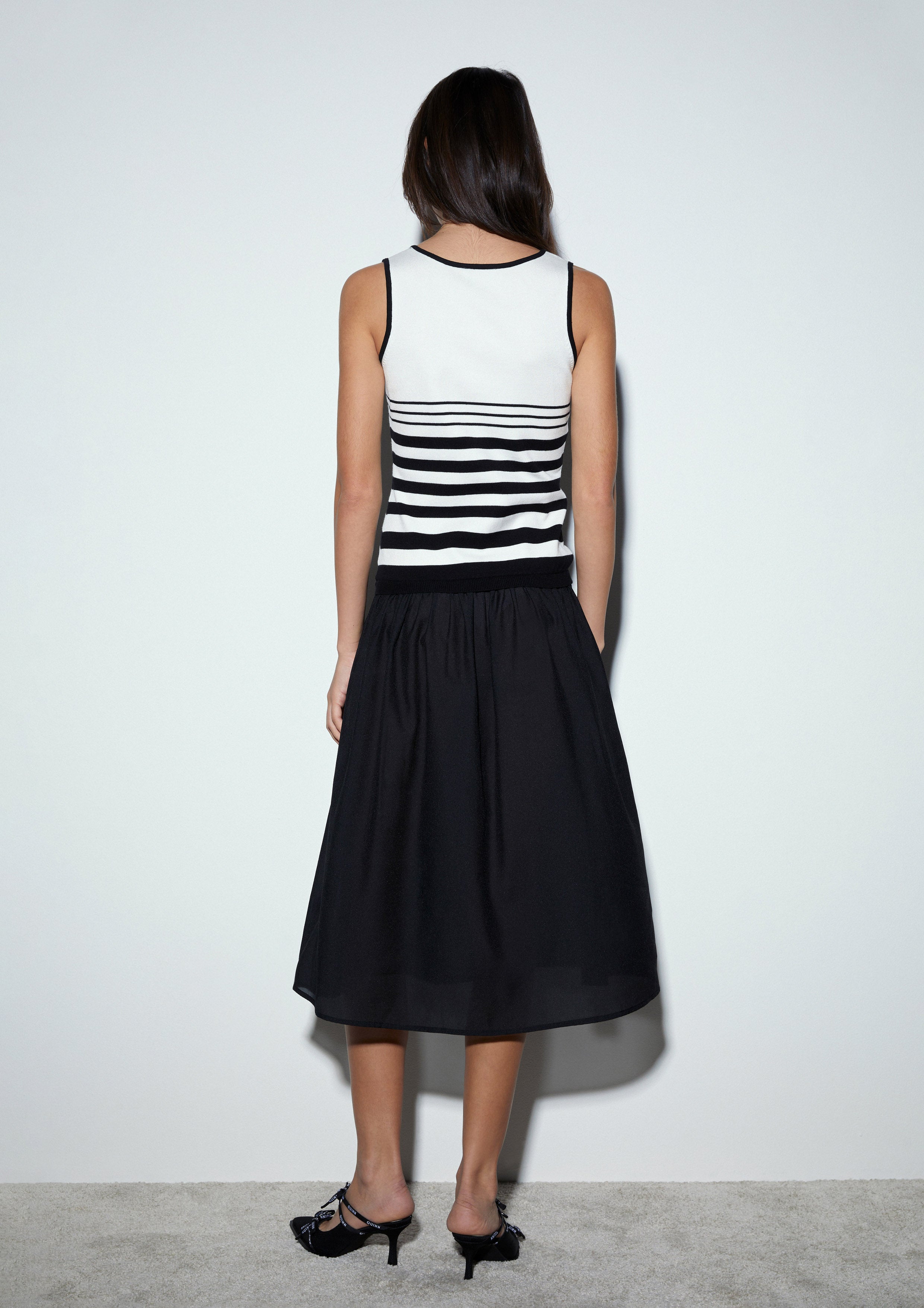 Logo Stripe Tank Midi Dress