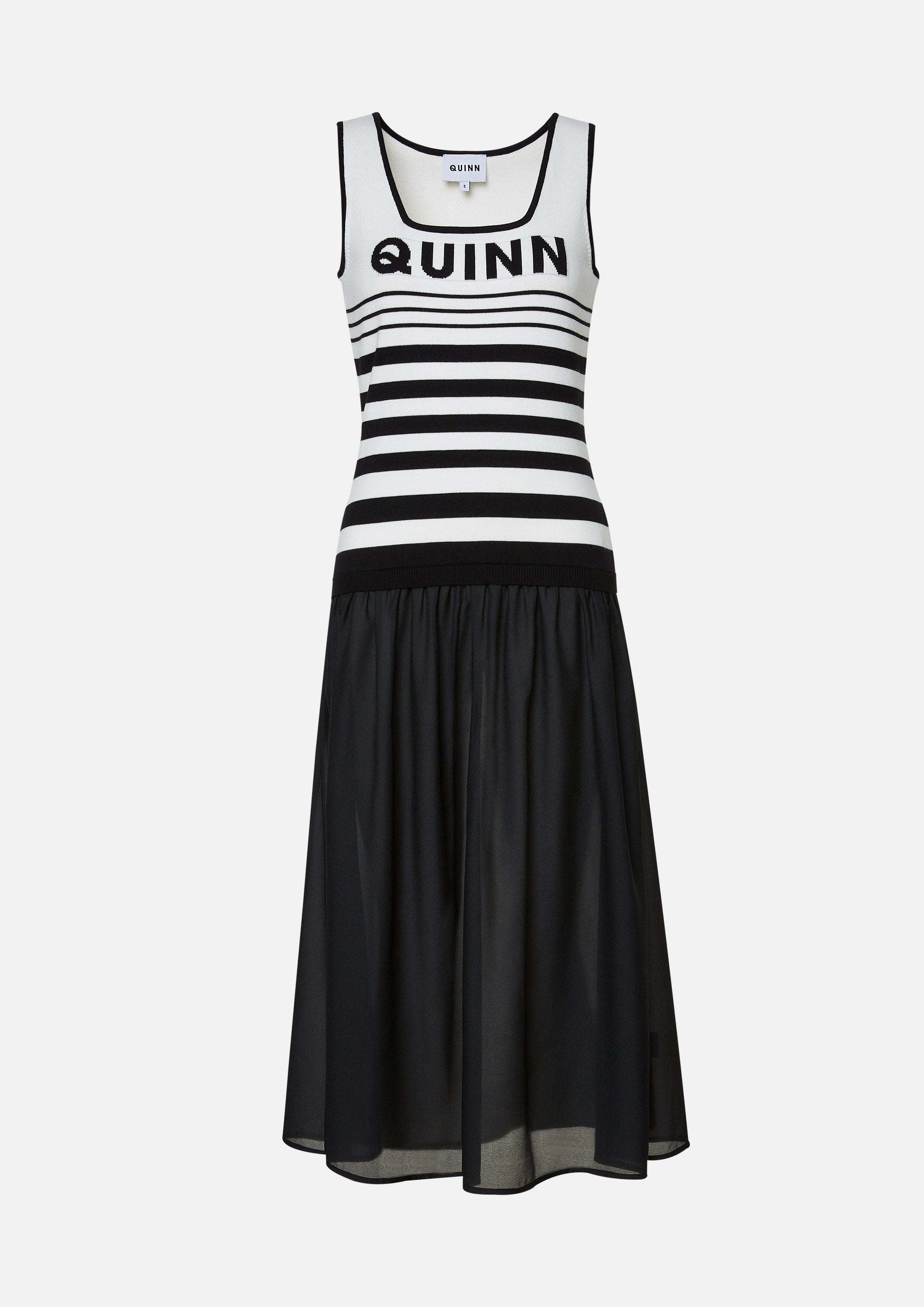 Logo Stripe Tank Midi Dress