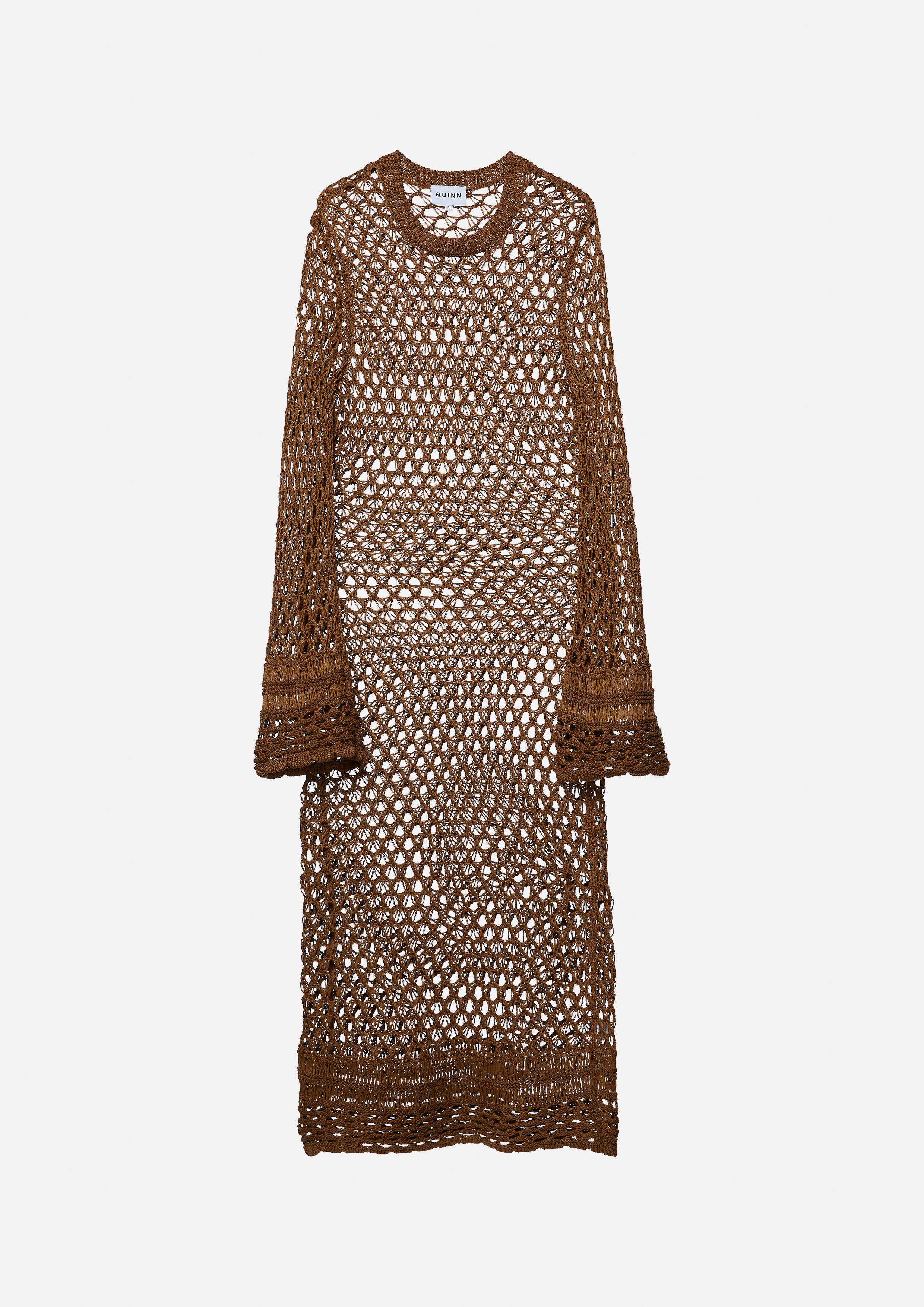 Open-Knit Crochet Midi Dress