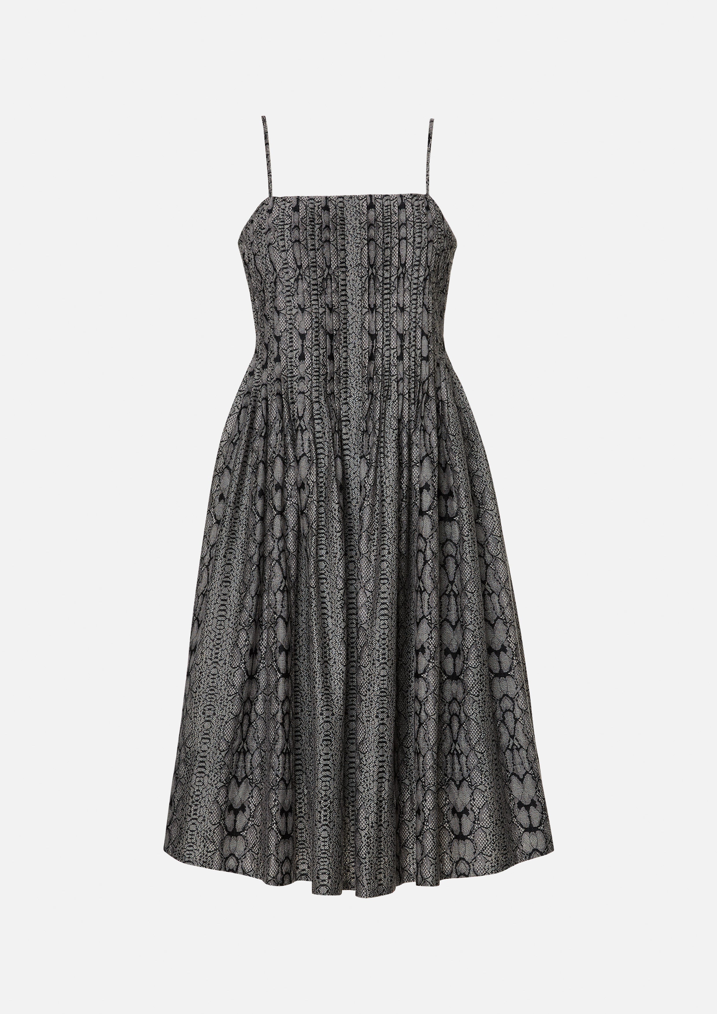 Snakeskin Print Sleeveless Midi Dress