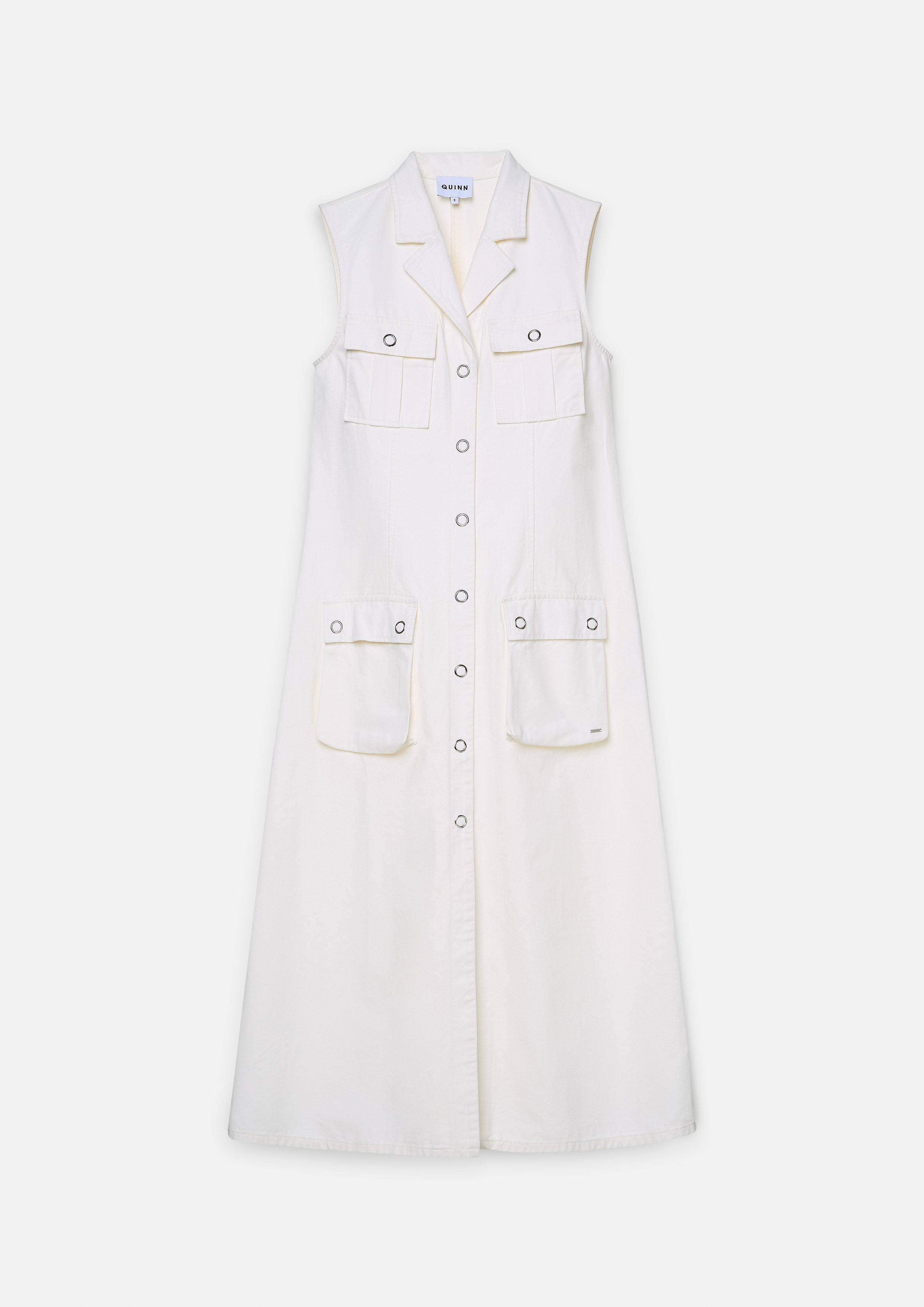 Sleeveless Midi Shirt Dress