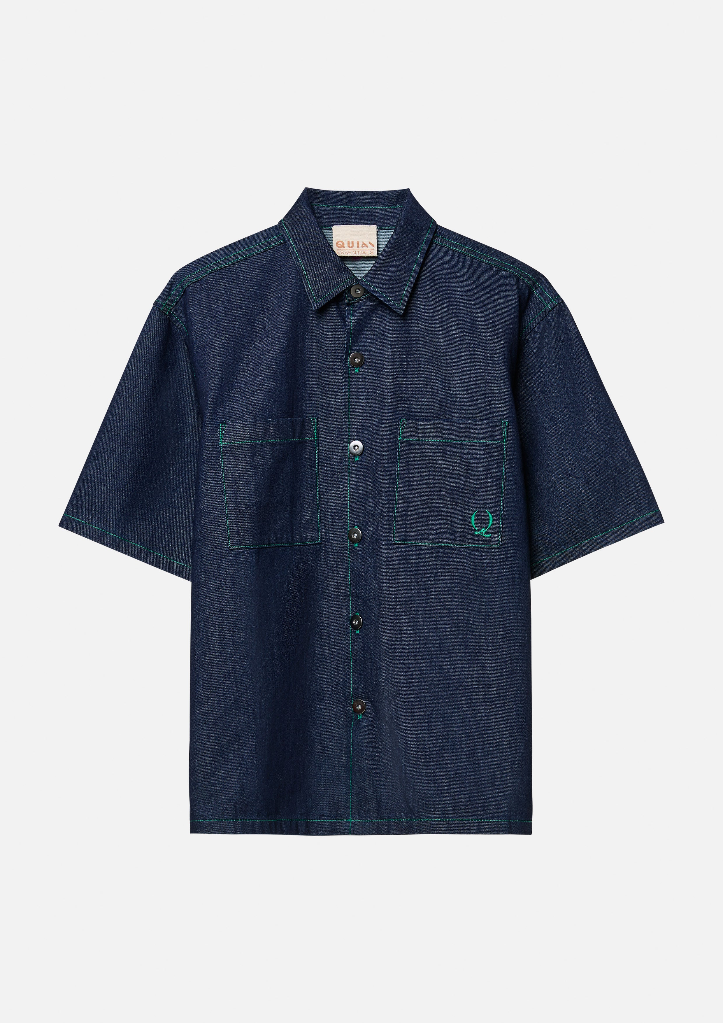 Short-Sleeved Denim Shirt