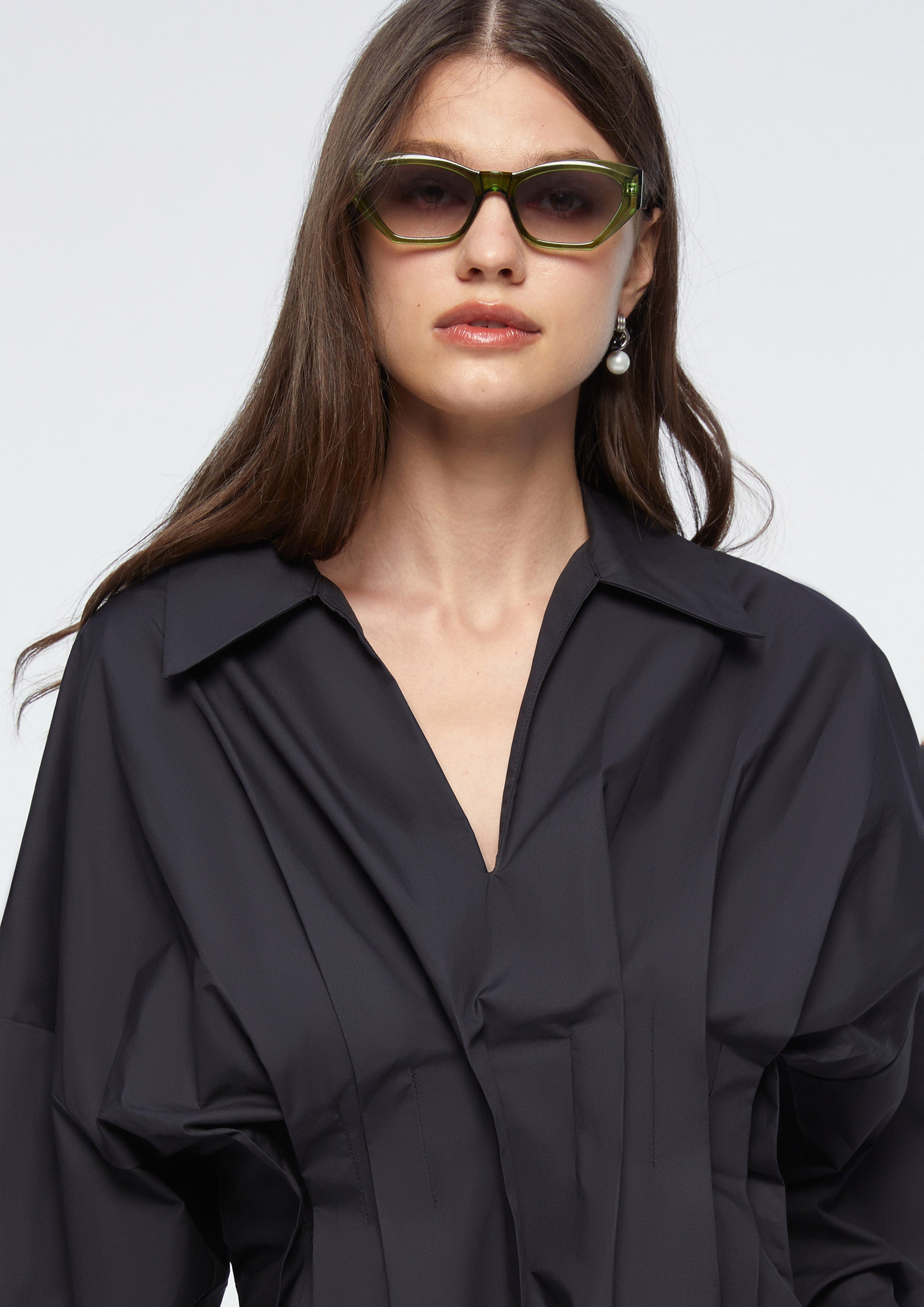 Pleated Long Sleeve Top