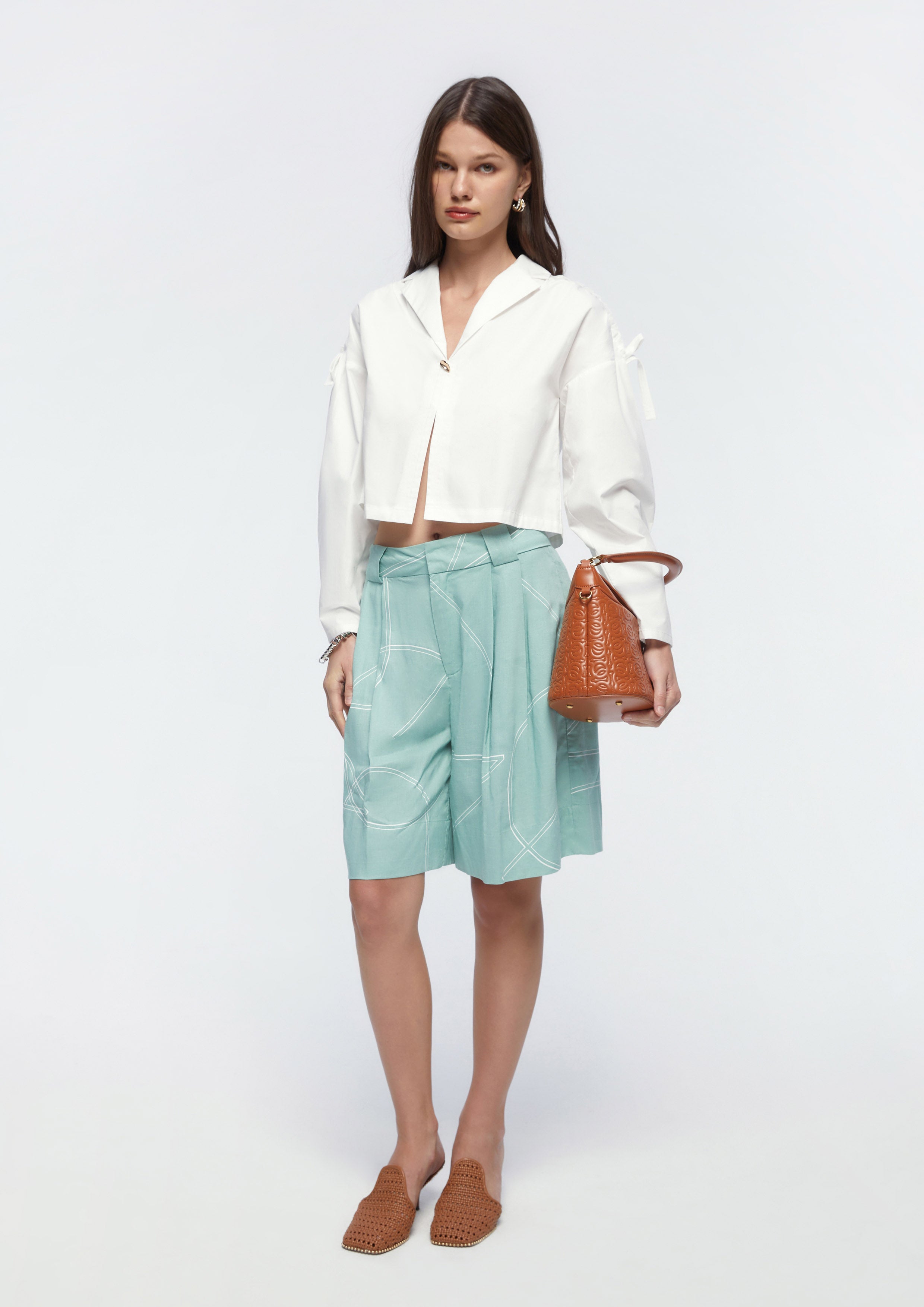 High Waist Print Shorts