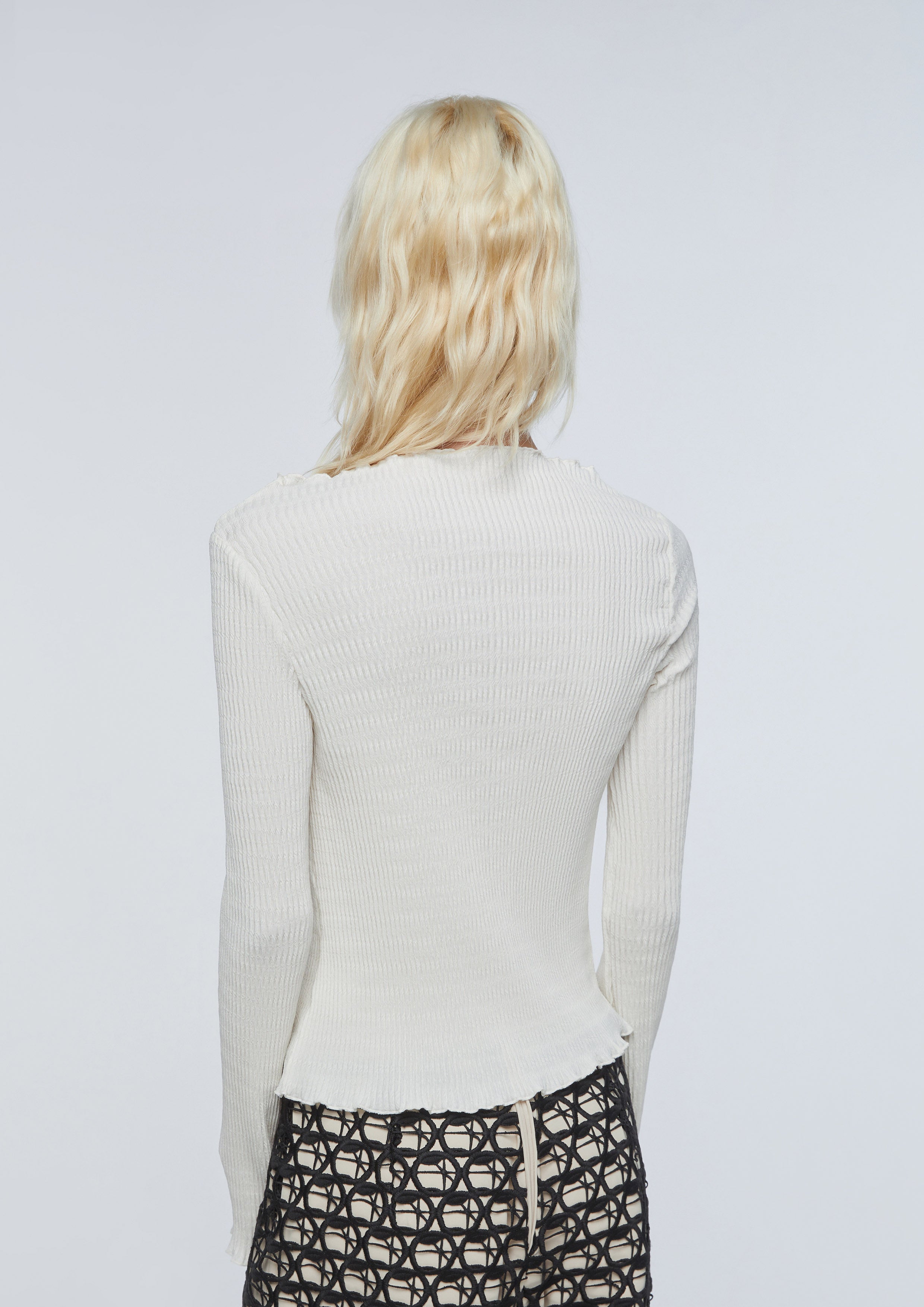 Frill Collar Long Sleeve Top