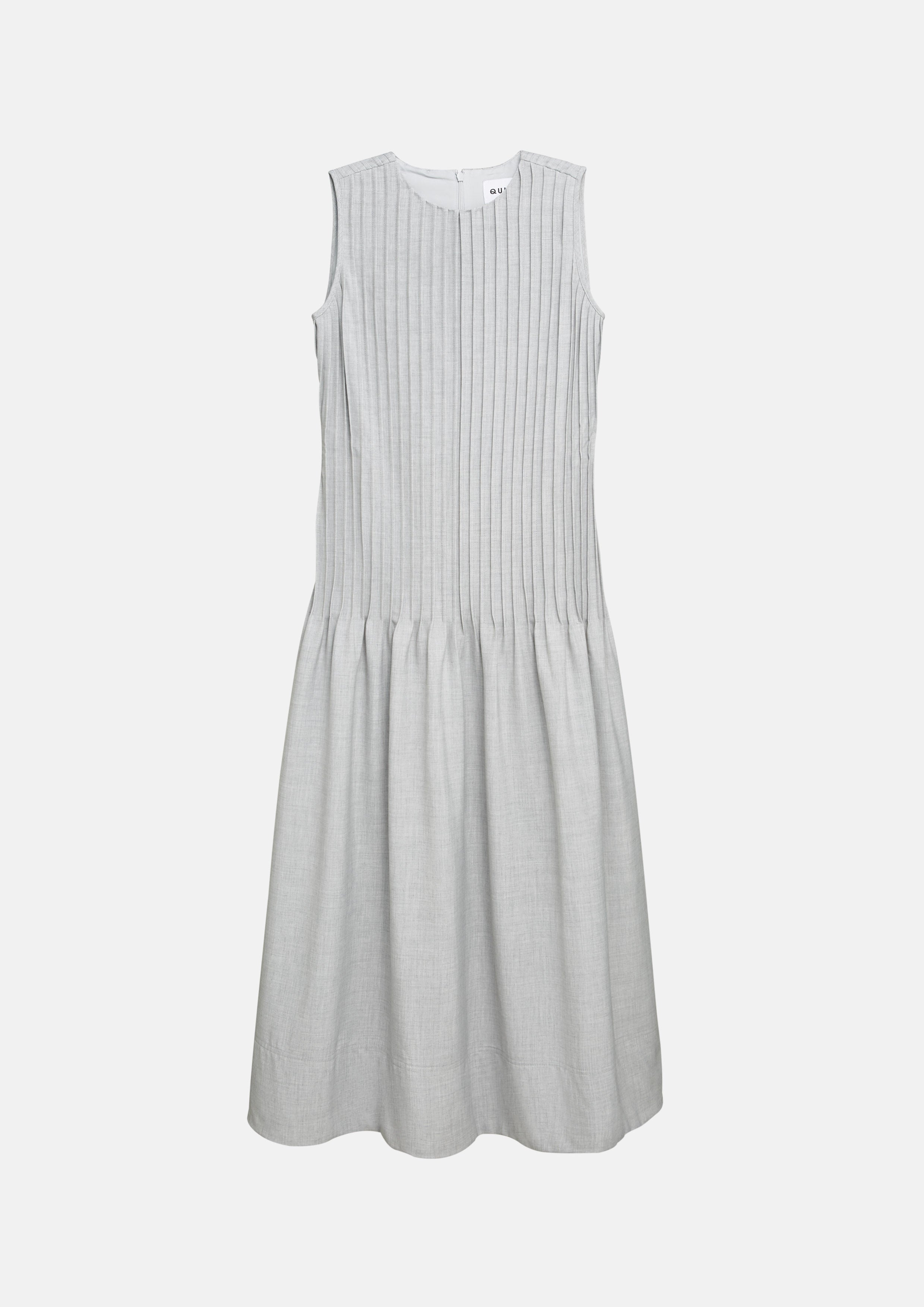 Vertical Pleated Sleeveless Maxi Dress