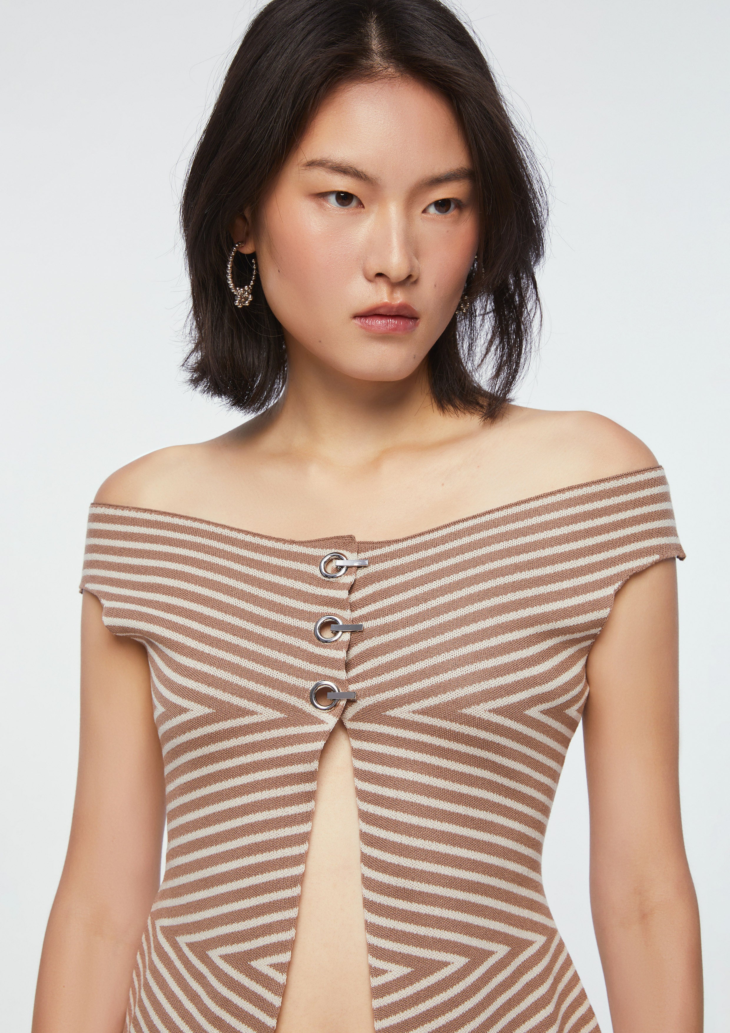 Stripe Off-Shoulder Top