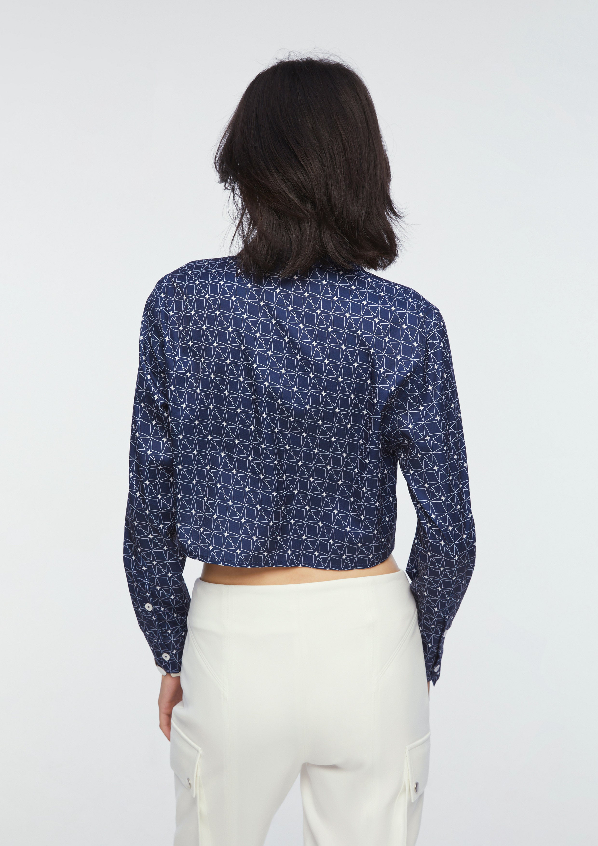 Quinn Star Long Sleeve Crop Shirt