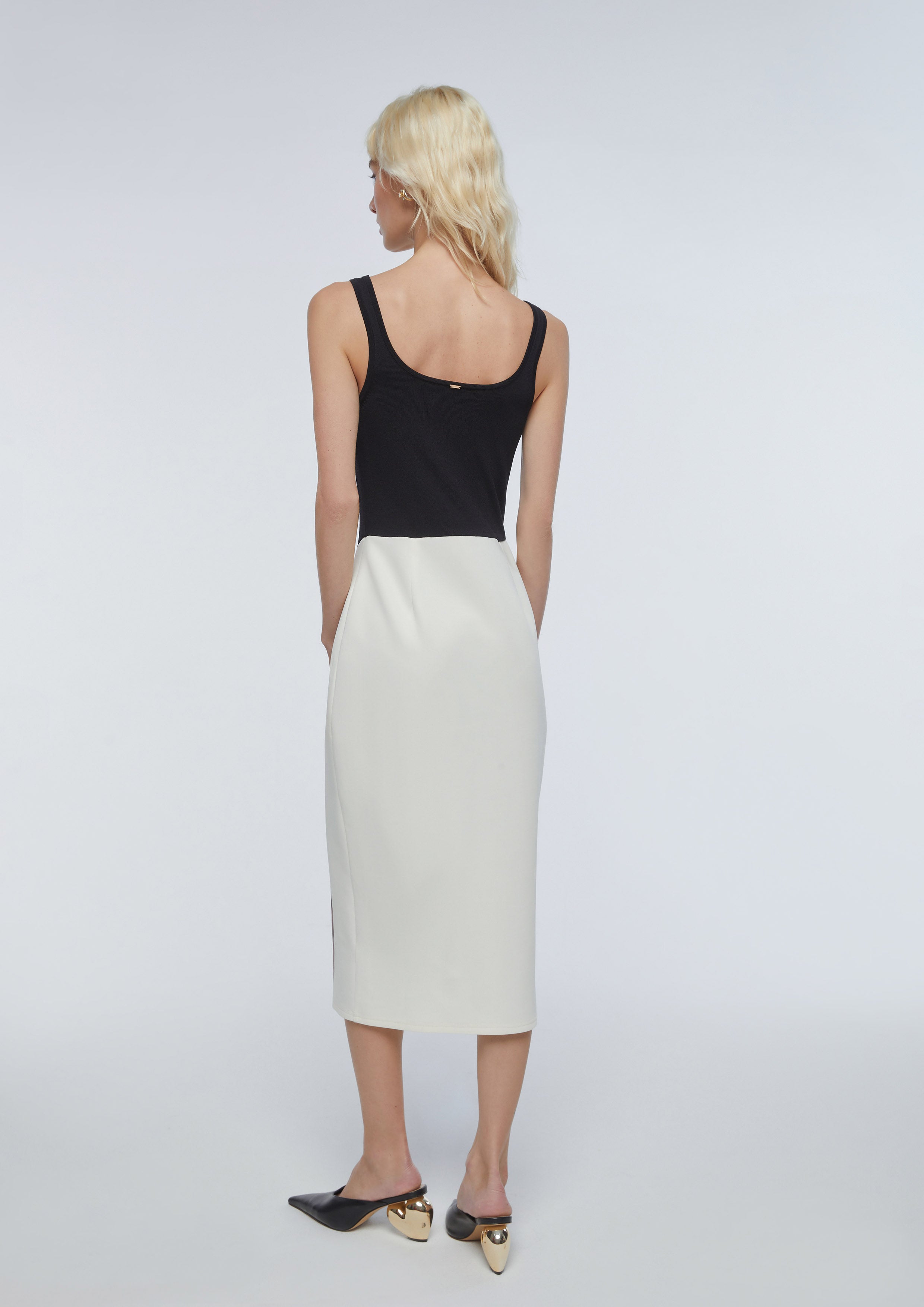 Ripped Dress With Satin Print Skirt Dress