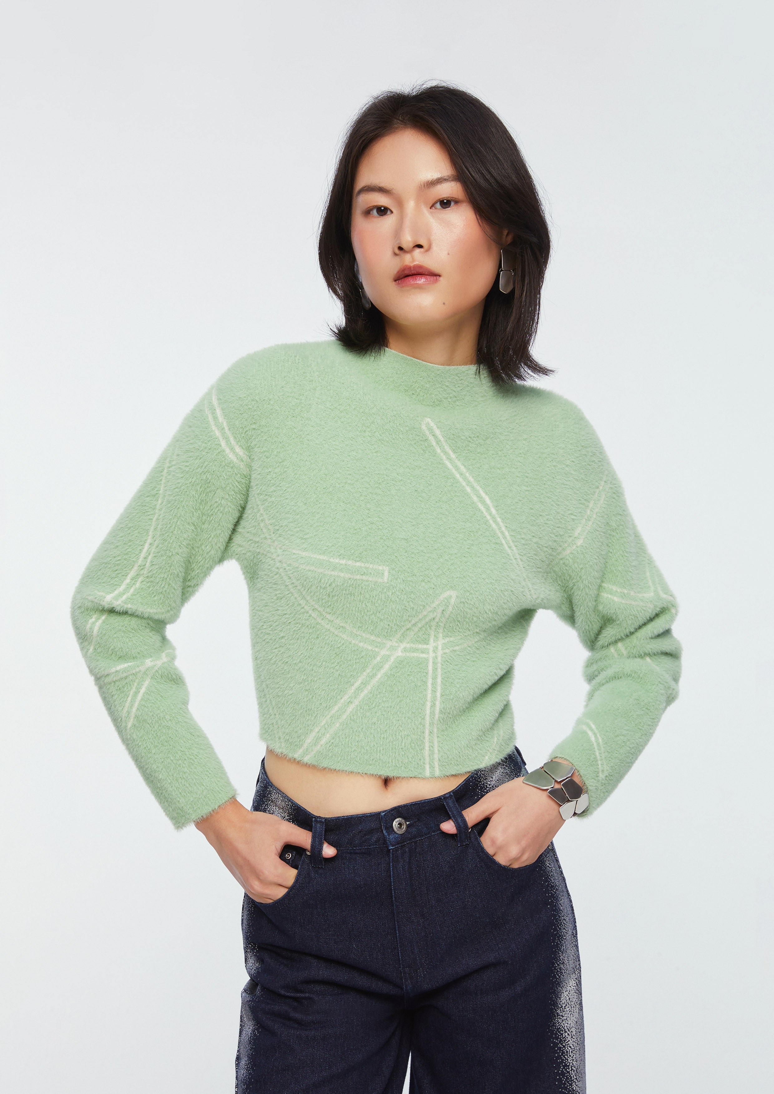 Long Sleeve Abstract Pullover