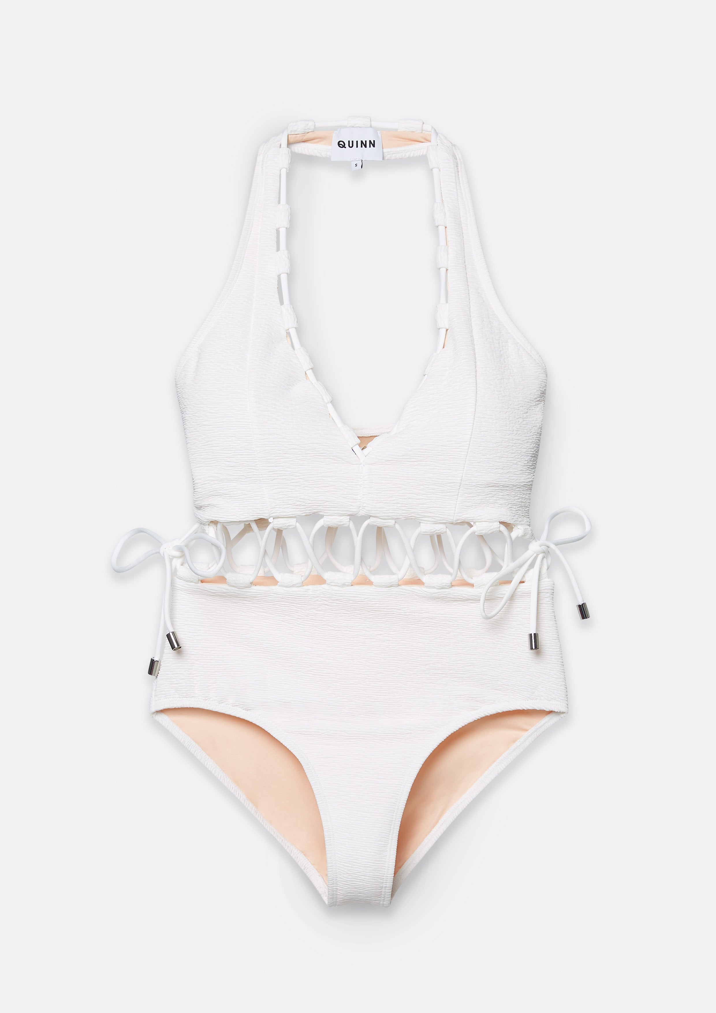 Nautica Drawstring Halter One Piece Swimsuit