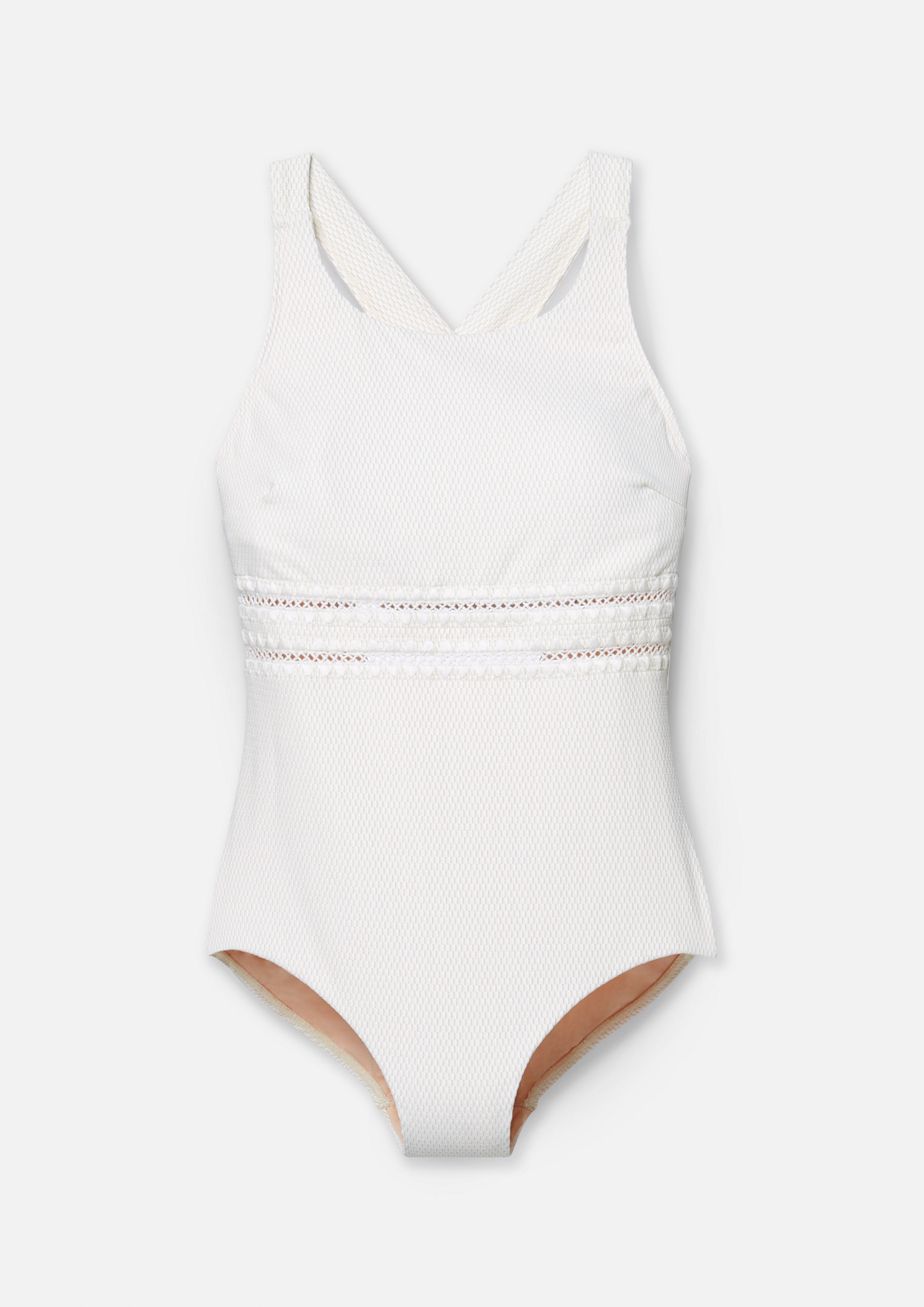 Knitted Mesh Sleeveless One Piece Swimsuit