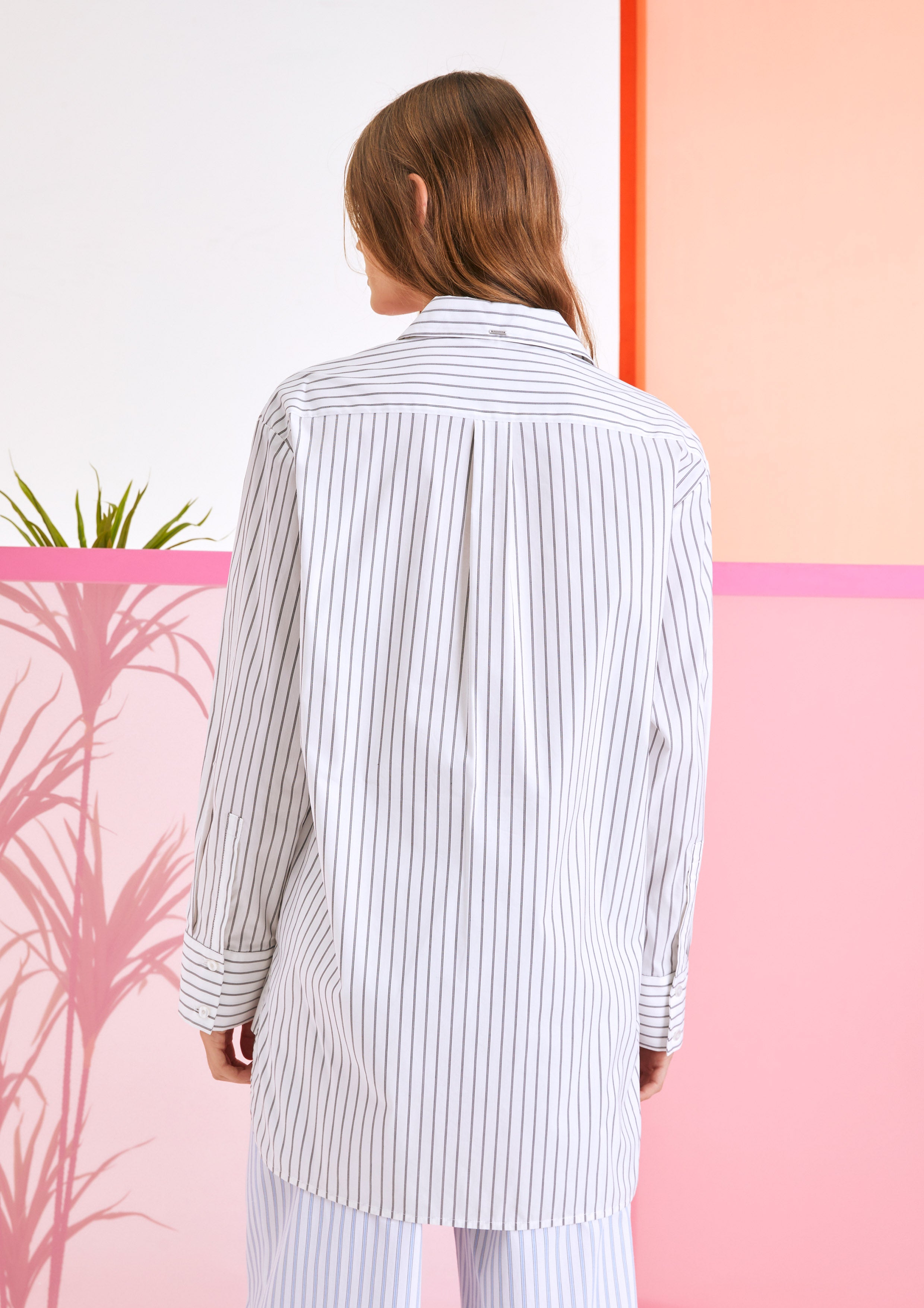 Oversized Striped Long Sleeve Shirt