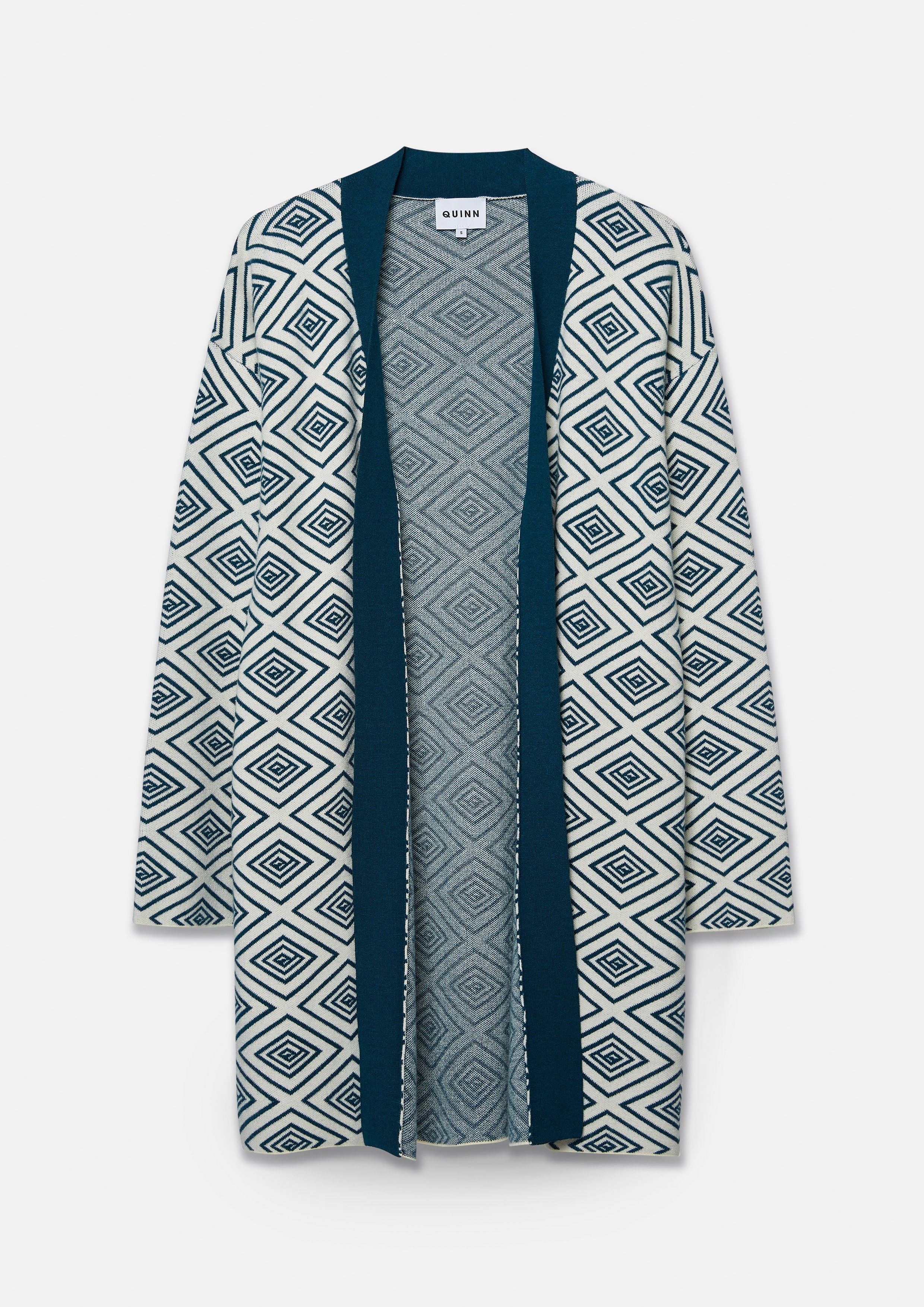 Tropical Luxe Tiles Knitted Open Cardigan