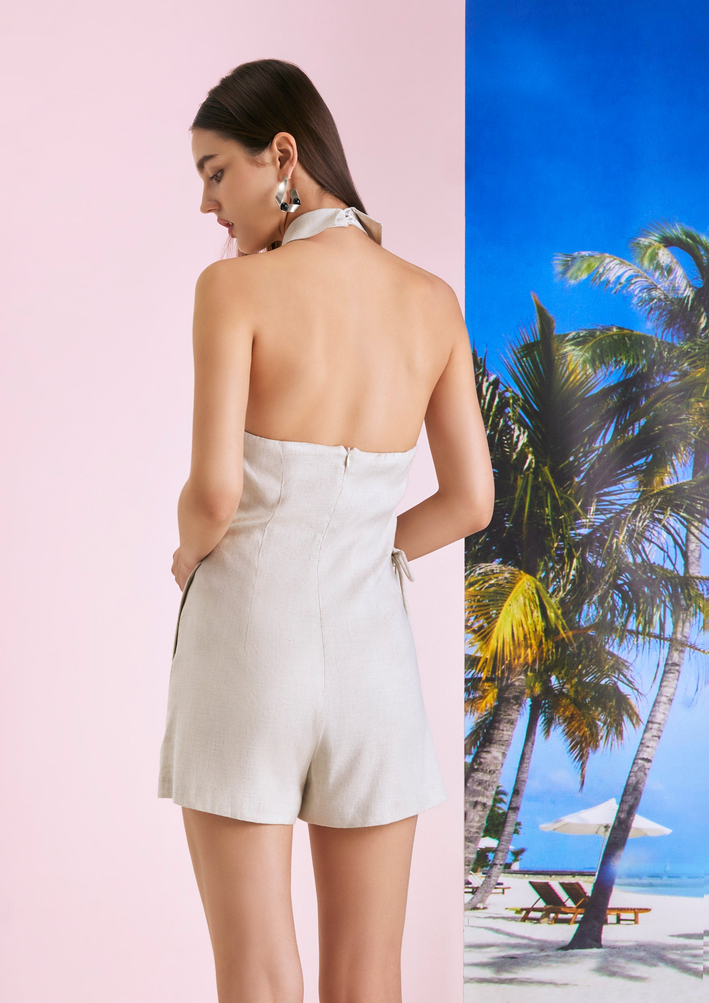 Nautica Waist Rope Sleeveless Romper