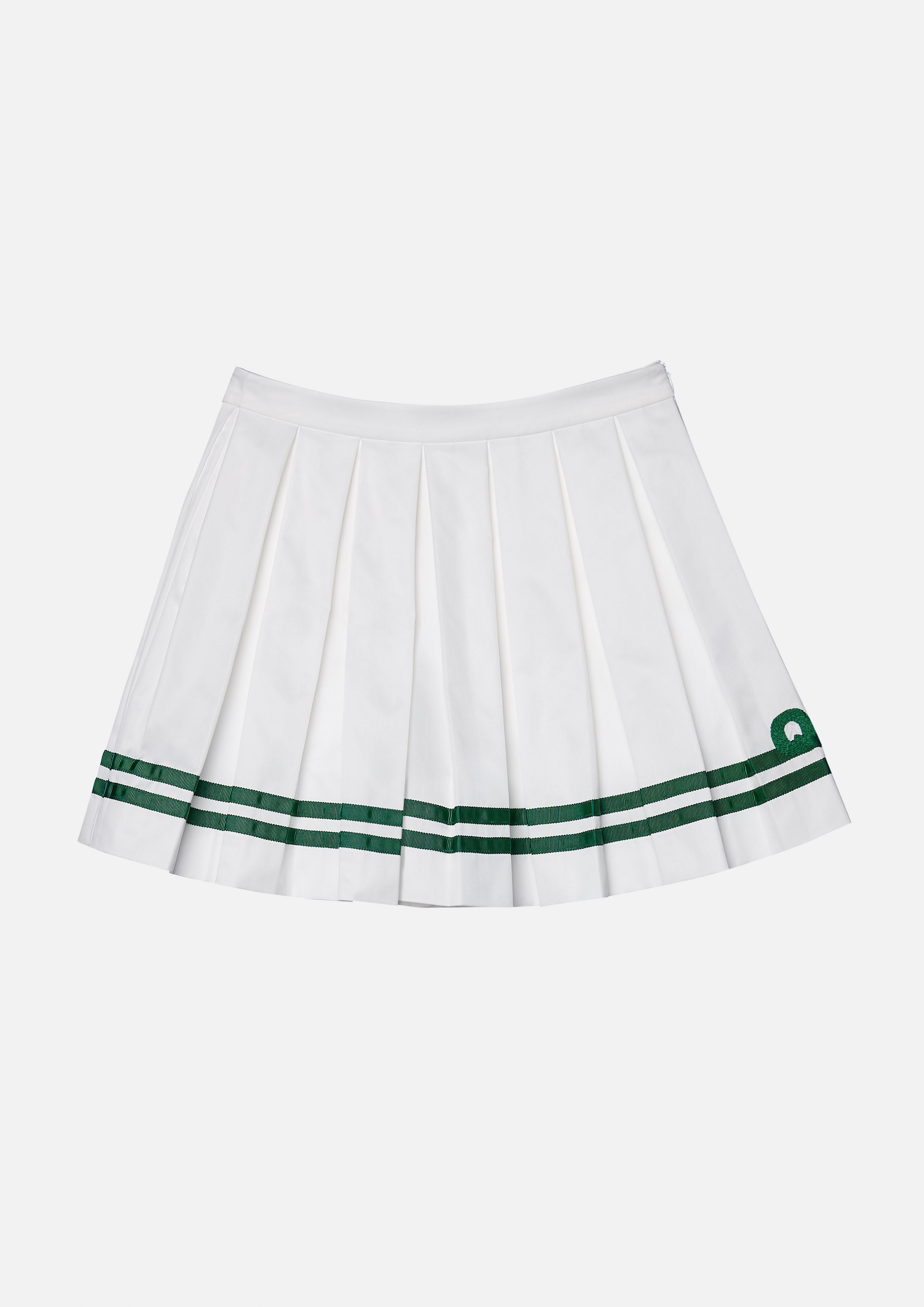 Pleated Mini Skirt with Embroidered Detail